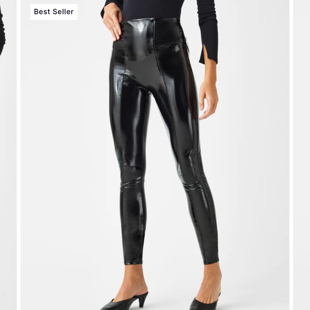 Spanx faux patent leather leggings size small